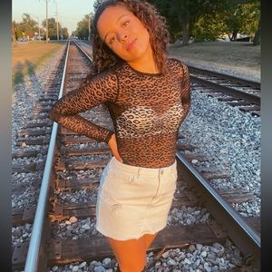 Forever 21 black mesh bodysuit